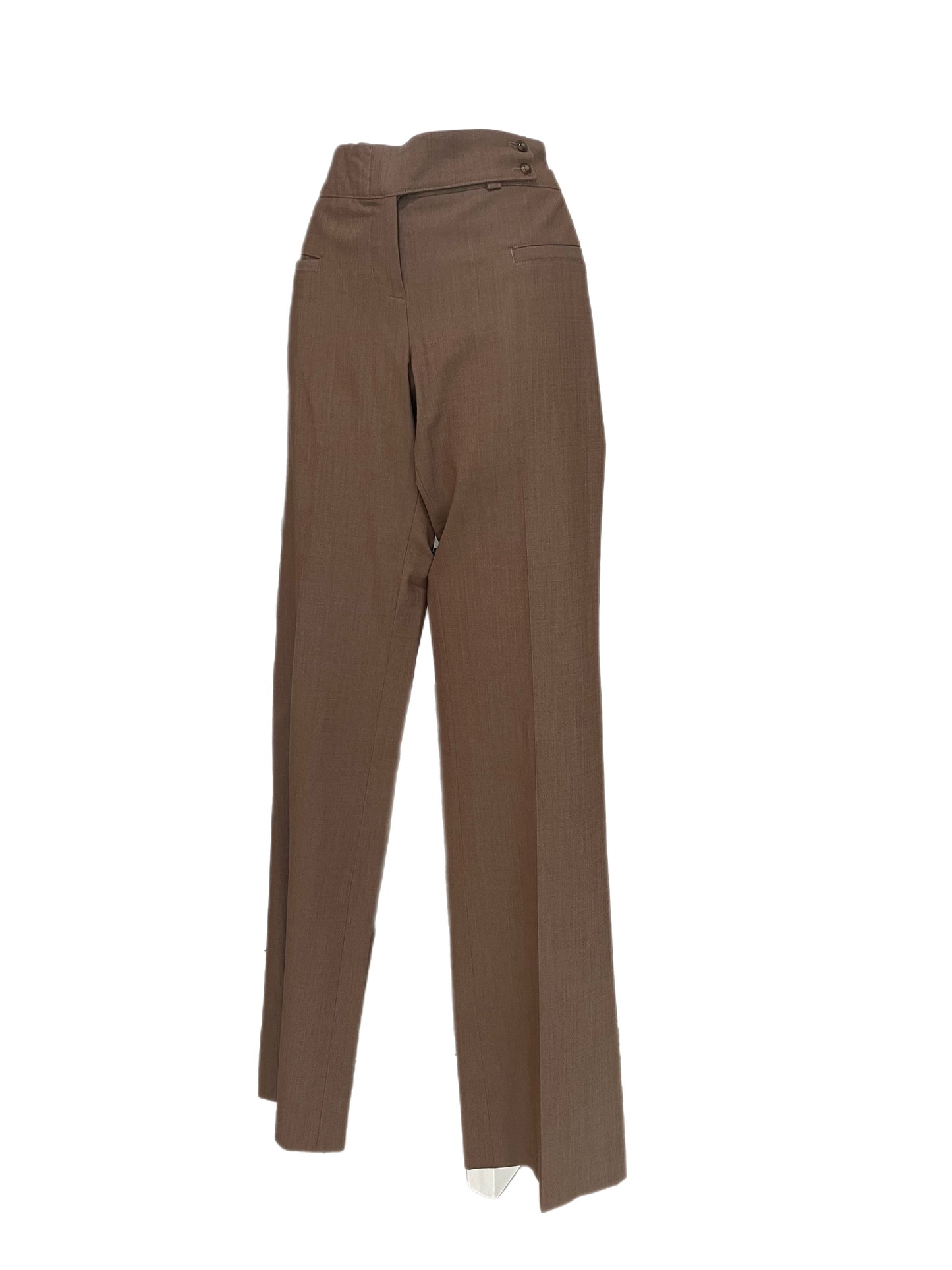 Pants-Beige Wool Coloring- Slack/Straight Leg Design-By Jak & Rae