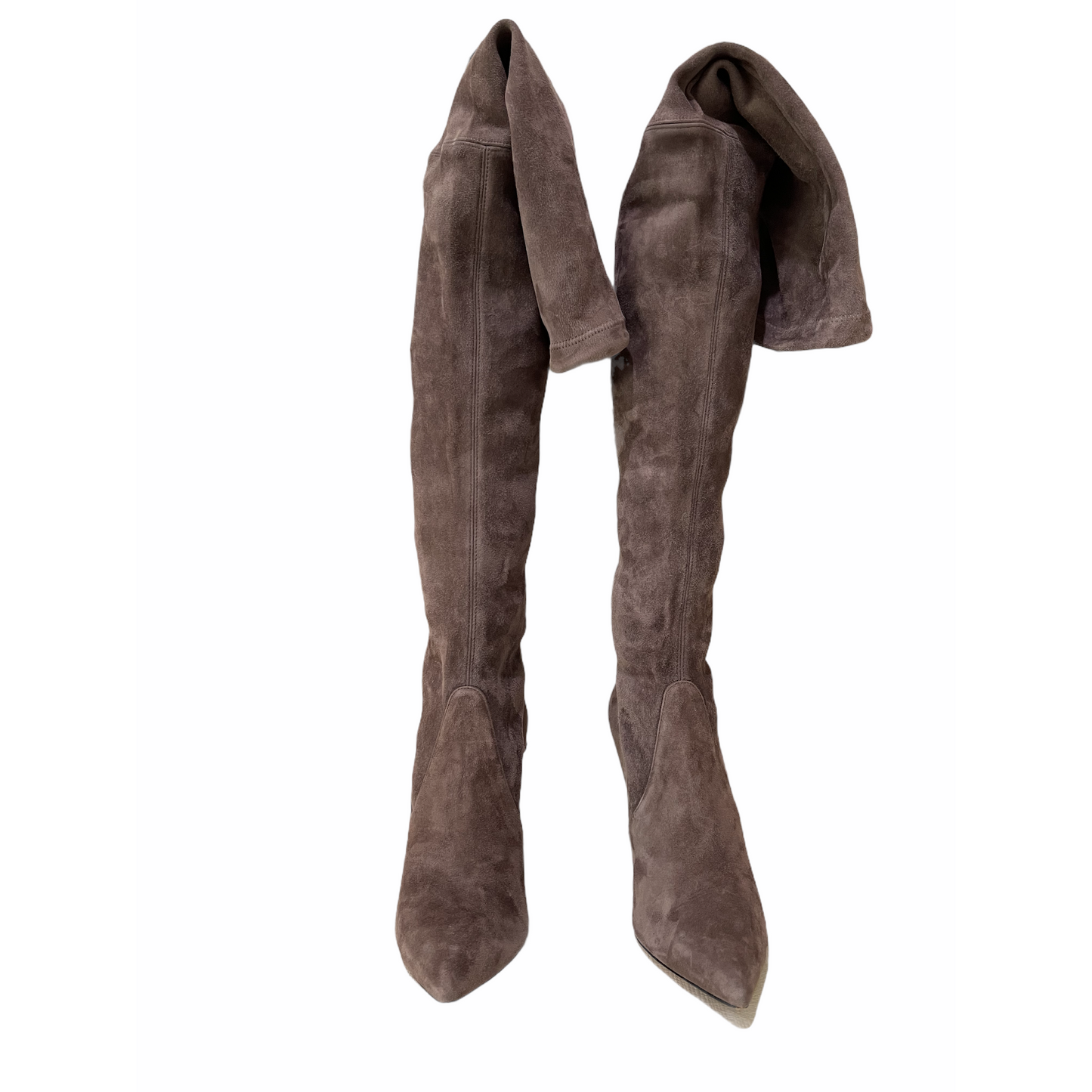 Heeled Boots-Over the Knee Style-Suede Material By Vero Cuoio