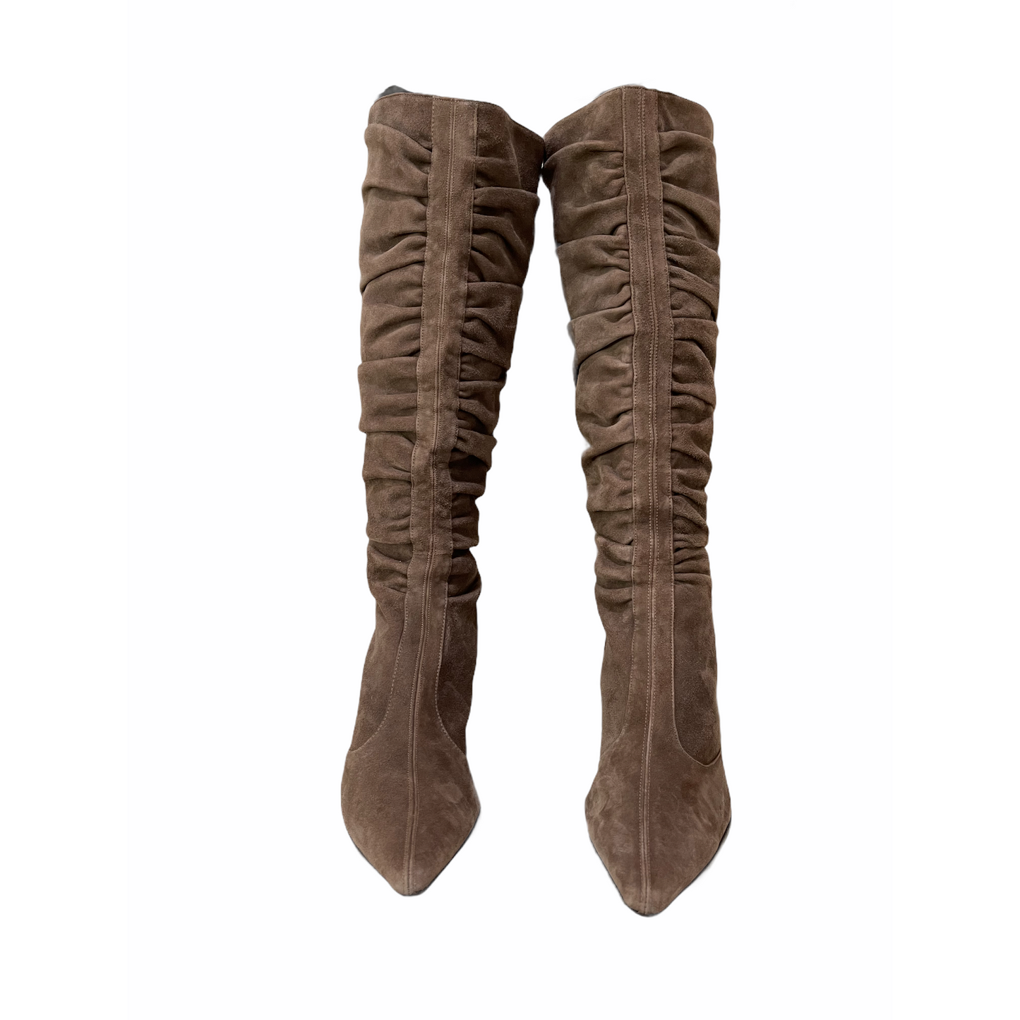 Heeled Boots-Light Brown Suede By Jigsaw
