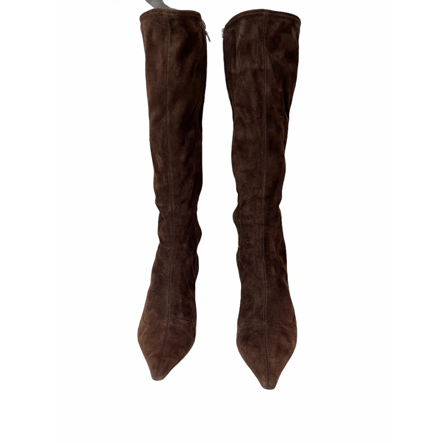 Heeled Boots-Brown Suede By Prada