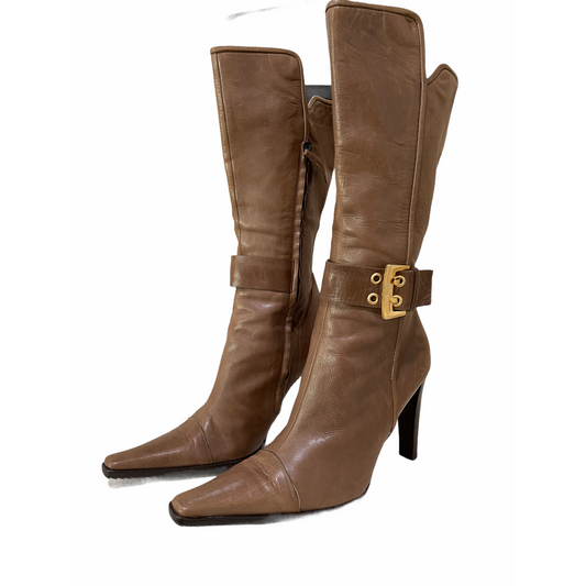 Heeled Boots-Brown Leather-By Vicini