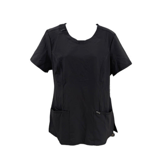 Scrub Top-Black V-Neck By Cherokee Infinity