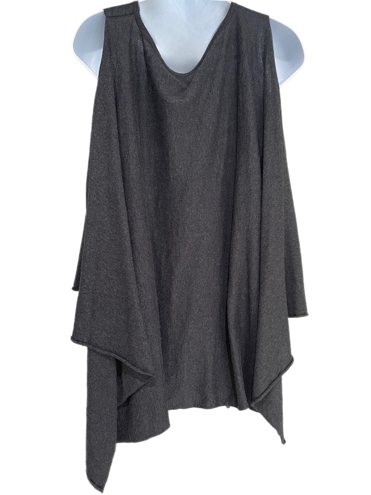 Shirt-Poncho Style w/ Oversized Armholes- Gray Colored- By Max Studio