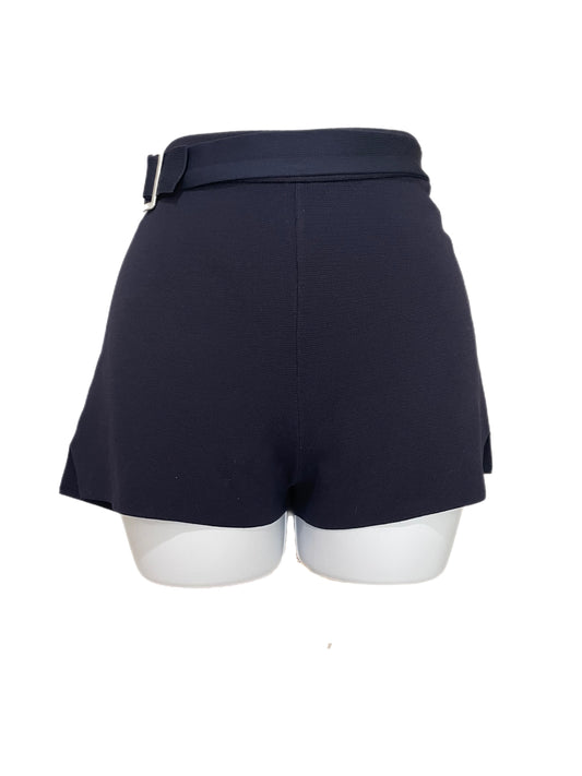 Shorts - Navy Knit-w/Belt Buckle By Zara