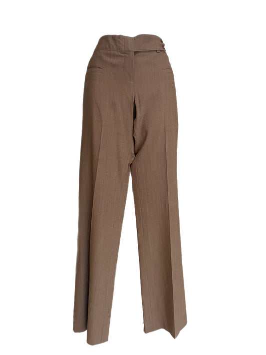 Pants-Beige Wool Coloring- Slack/Straight Leg Design-By Jak & Rae