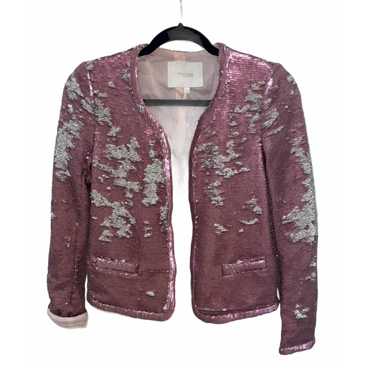 Jacket-Double Color/Reversible Sequin Design- By Maje