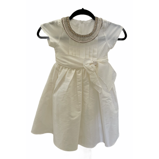 Dress (Child)-Short Sleeve-Cream Colored By Pinetti