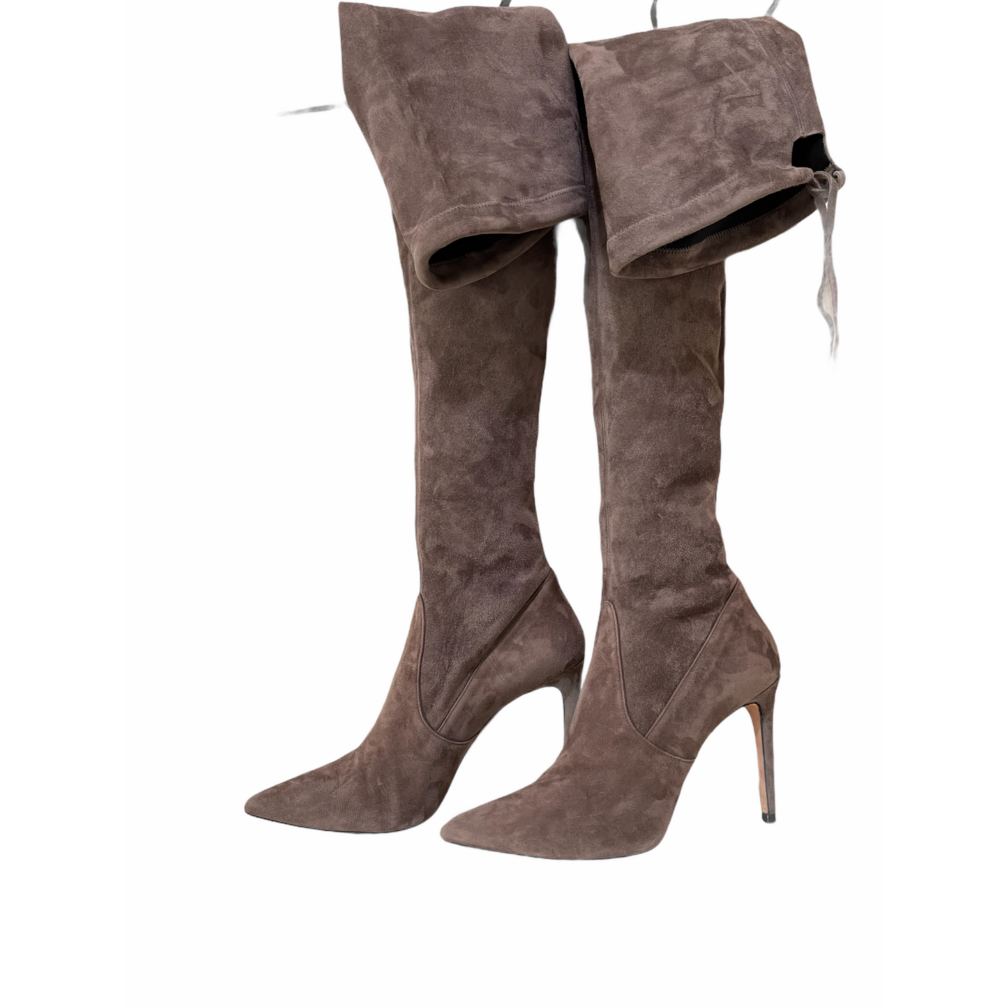 Heeled Boots-Over the Knee Style-Suede Material By Vero Cuoio