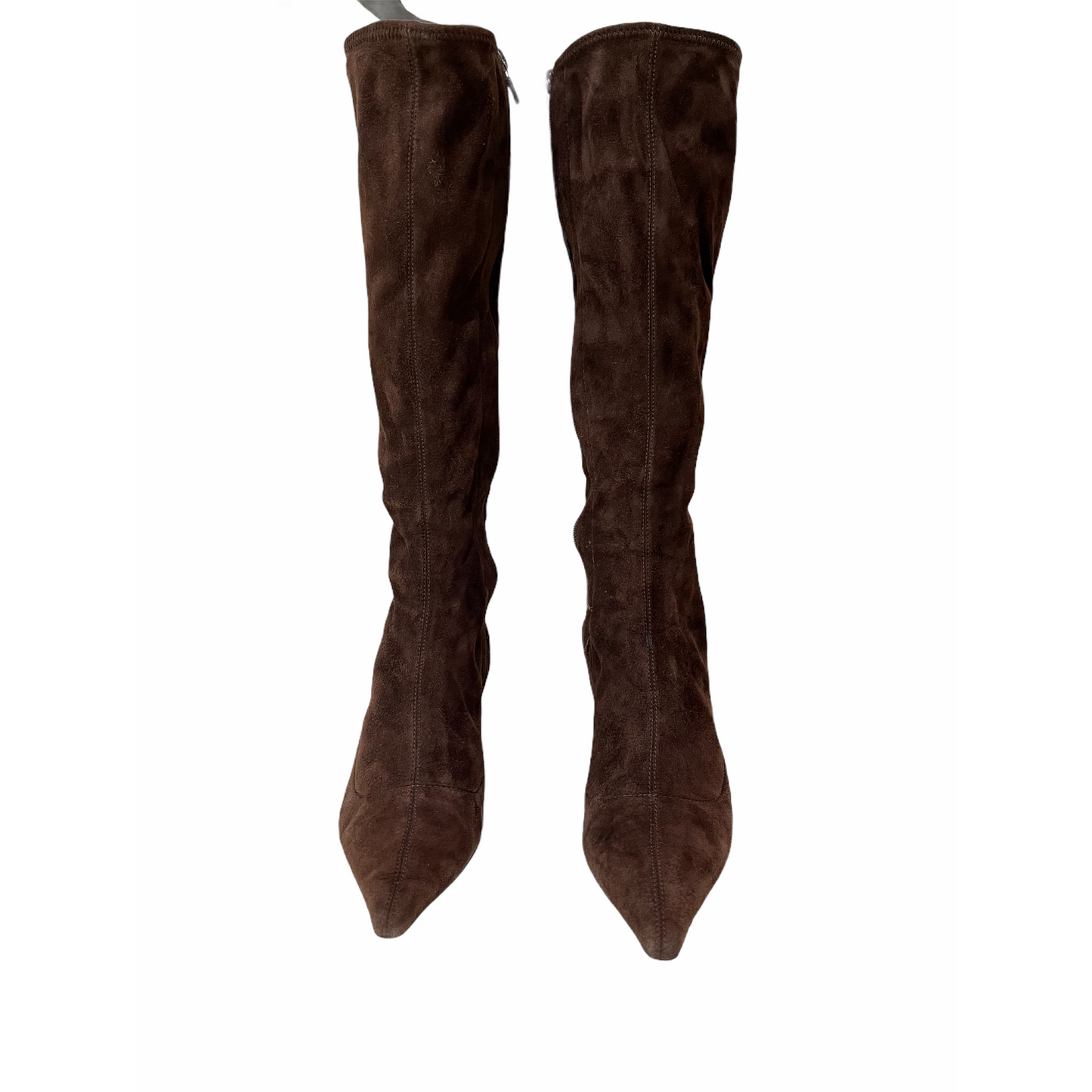 Heeled Boots-Brown Suede By  Prada