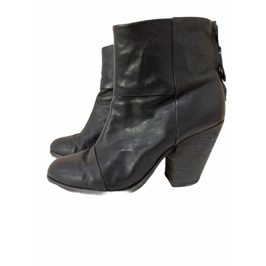 Heeled Boots-Ankle Style-Classic Newbury Leather Material- By Rag & Bone