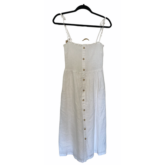 Dress-Linen Smocked Button Down -By Gap