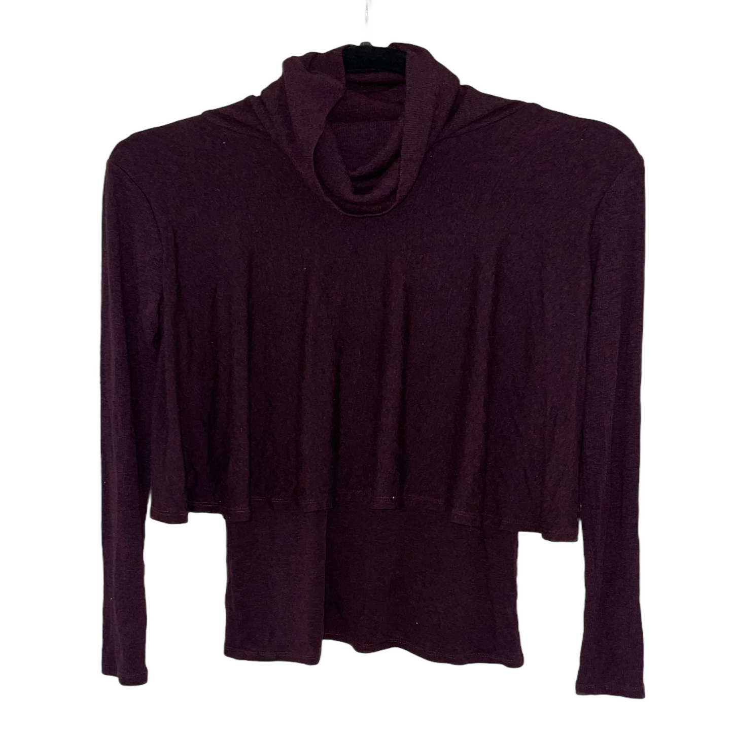Shirt-Long Sleeved Cowl Neck Split Design-Maroon Color-By Atina Cristina