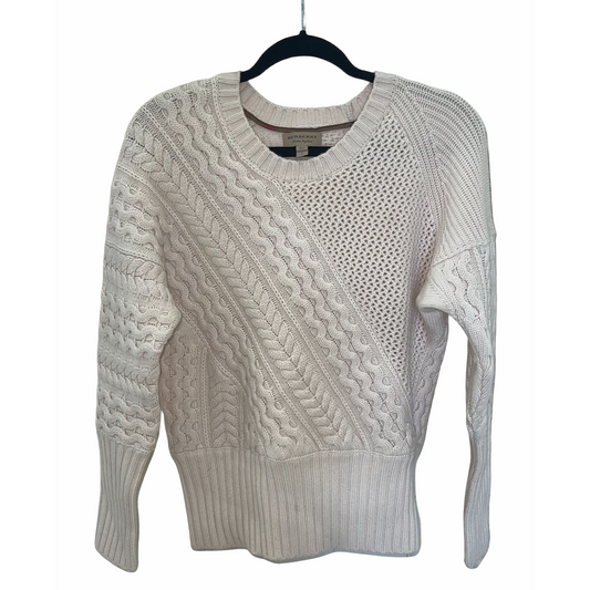 Sweater-Knit Material- Cream Colored- By Burberry