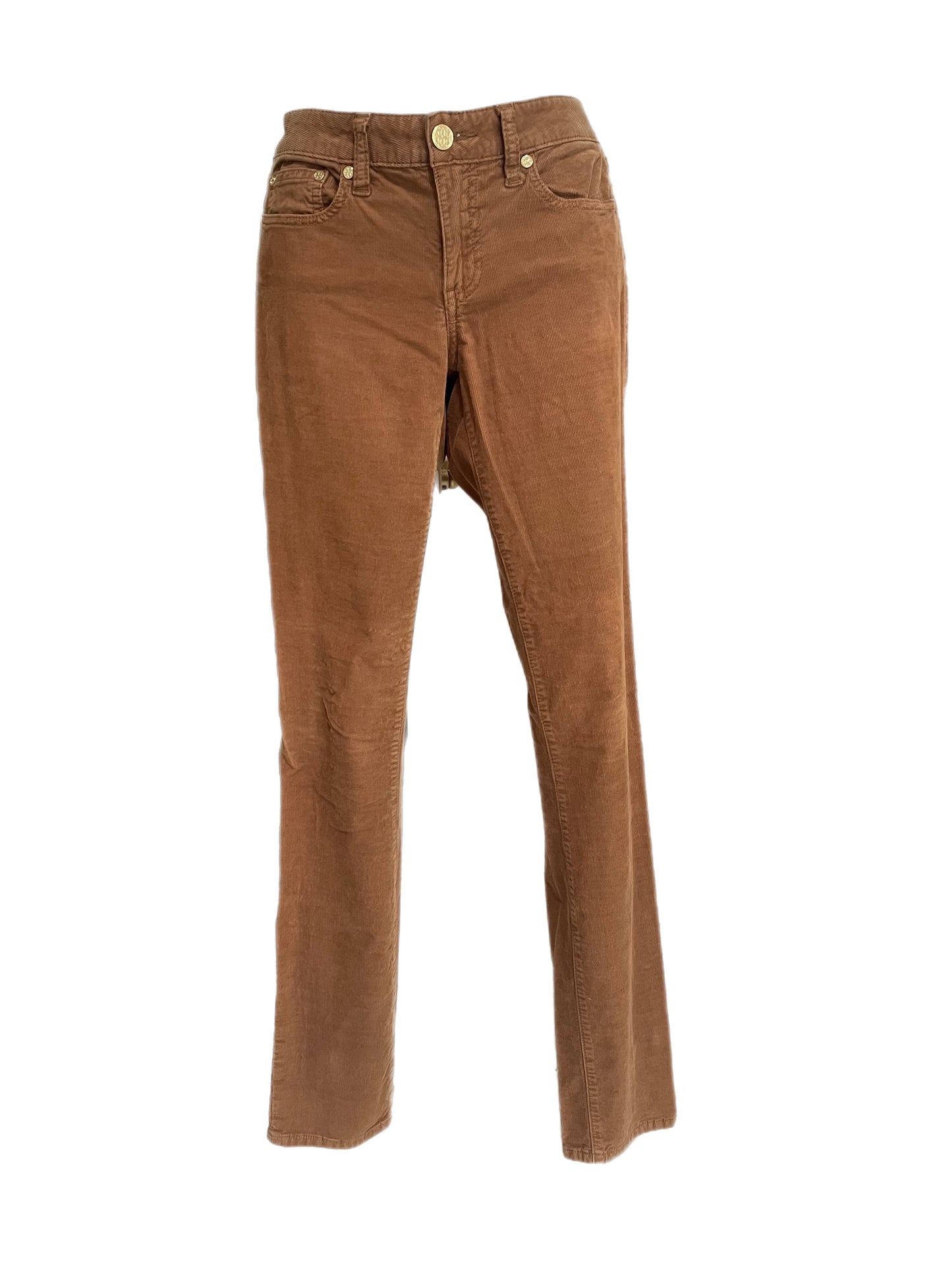 Pants-Caramel Brown Corduroy Super Skinny Pants By Tory Burch