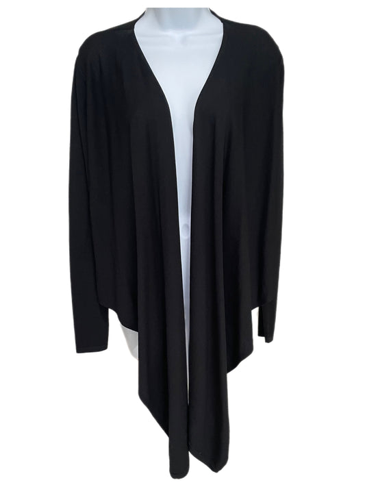 Cardigan-Black Open Front Burnout Draped By Anne Fontaine