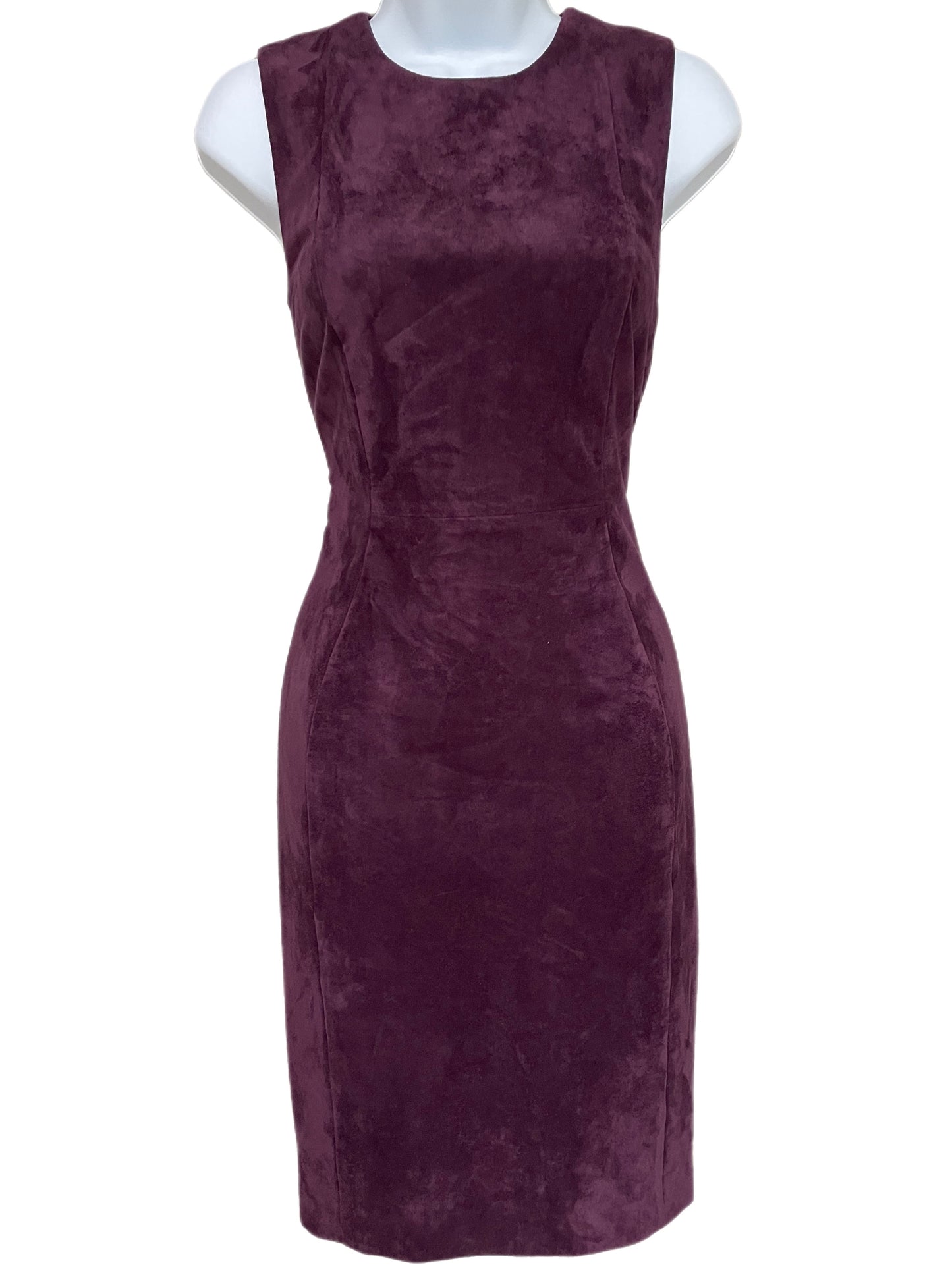 Dress-Pencil Design-Purple Suede Fabric By Calvin Klein