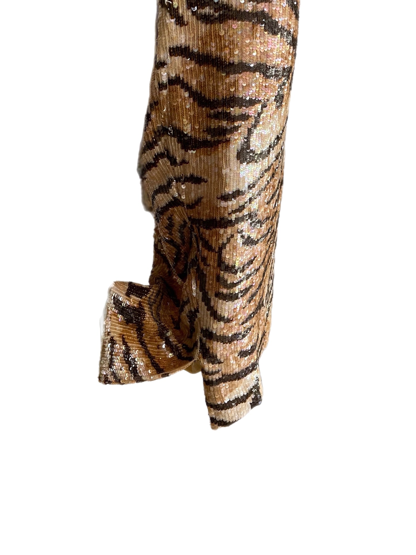 Skirt-Tiger Print Sequined Design-By Escada
