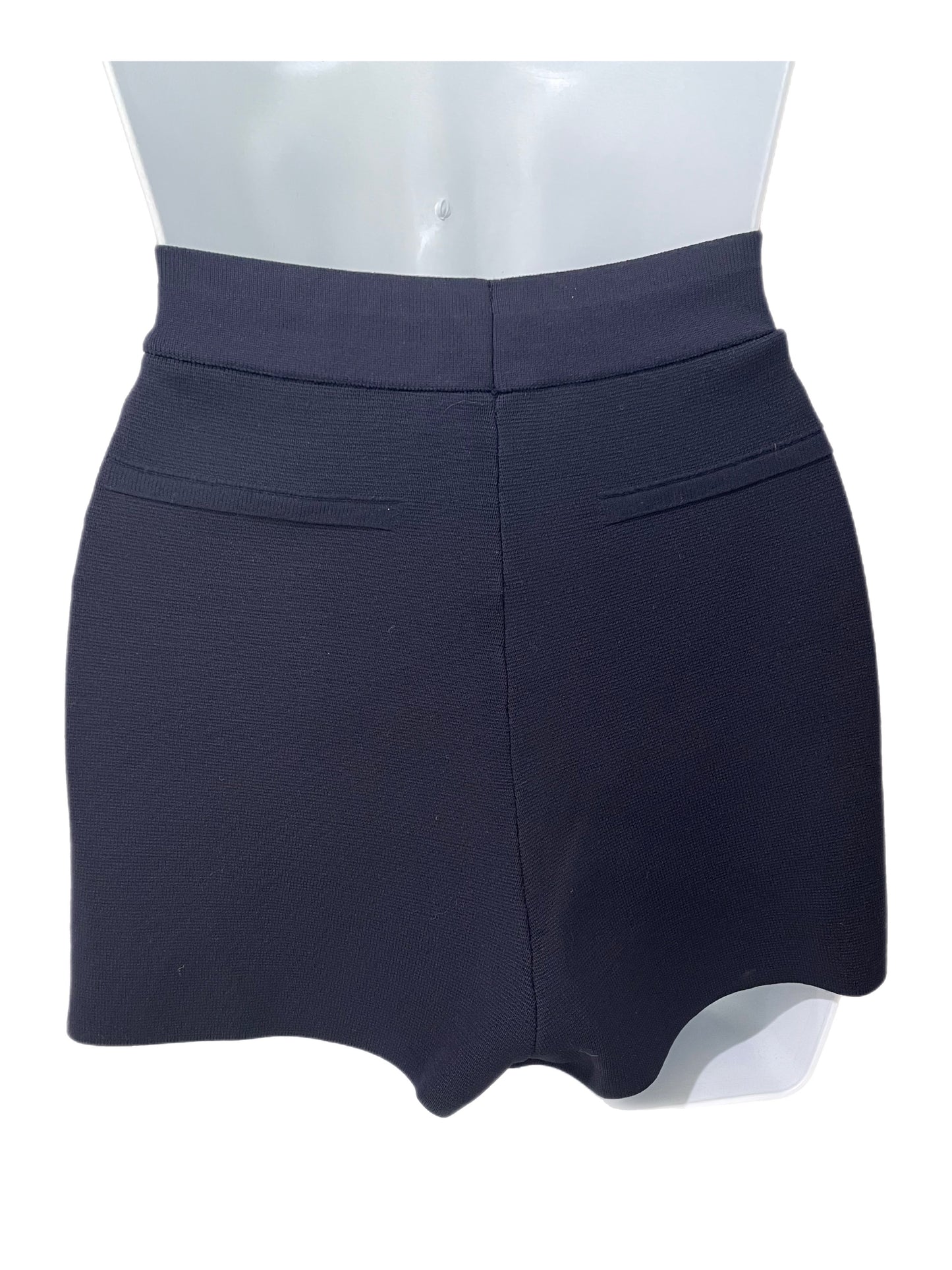 Shorts - Navy Knit-w/Belt Buckle By Zara